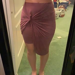 Uneven wrap skirt